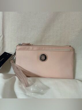 Tommy Hilfiger Pale Pink Wristlet Clutch